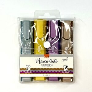 MARCA TEXTO METALIZADO GLITTER 4 COLORES BISELADO